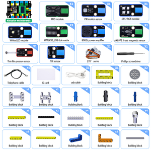 Programación STEM, Kit de Sensor de bloques de construcción electrónicos DIY, Kit de Casa Segura inteligente para niños con tablero Pico - Product Image 5