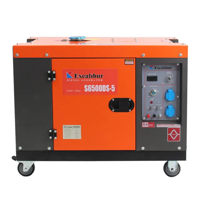 Excalibur pequeño generador diesel portátil eléctrico 380V 400V 5kW diesel 5KVA 5000W generador diesel silencioso