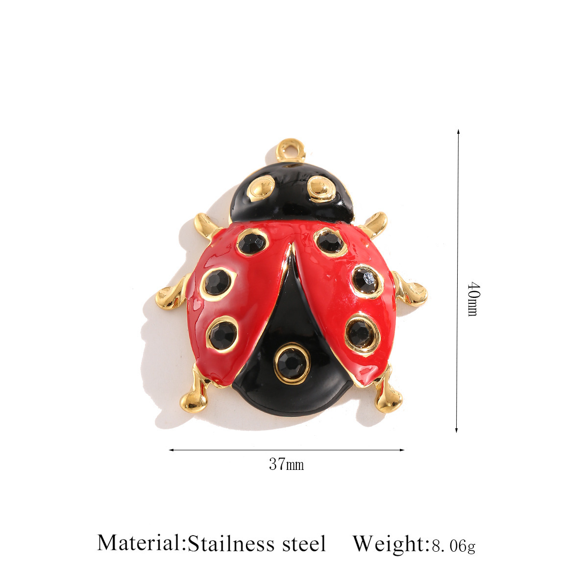 Colgante Coccinella septempunctata ROJO de gran tamaño