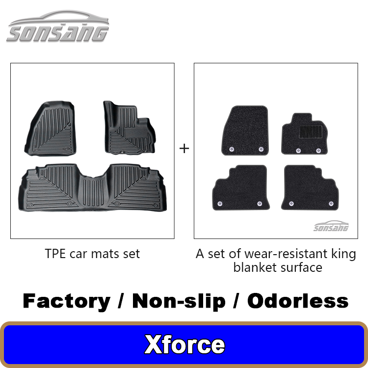 Tappetini e moquette a doppio strato per Mitsubishi Xforce con guida a destra.