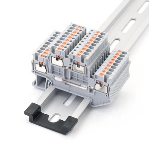 PTTB 1.5 Multi Level Feed Through Double Layer <strong>Push</strong> in Quick Screwless Wire 1.5mm 26-16AWG <strong>Spring</strong> Din Rail <strong>Terminal</strong> <strong>Block</strong> - Product Image 6
