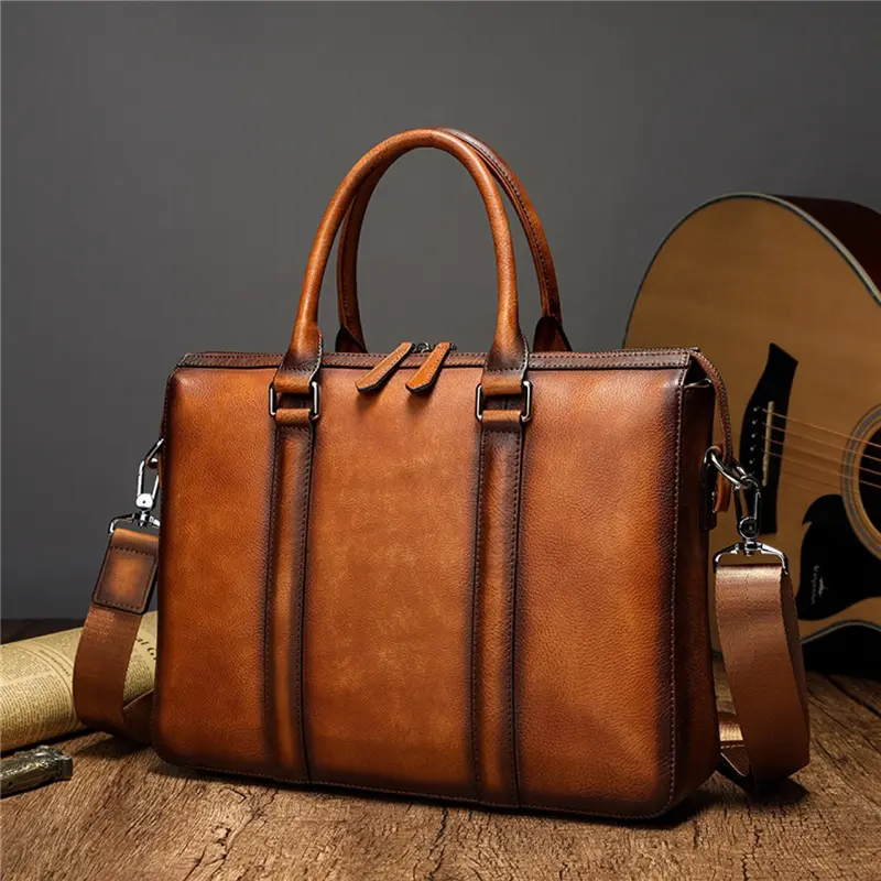Stronger Men Brand Brown Daily Bags for Men Genuine Leather Bag High Quality Luxury Trend Italian Leather Soft Bag