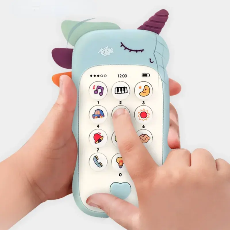 Enfants téléphone jouet musique son téléphone jouets de couchage avec anneau de dentition Simulation téléphone enfants infantile début jouet éducatif