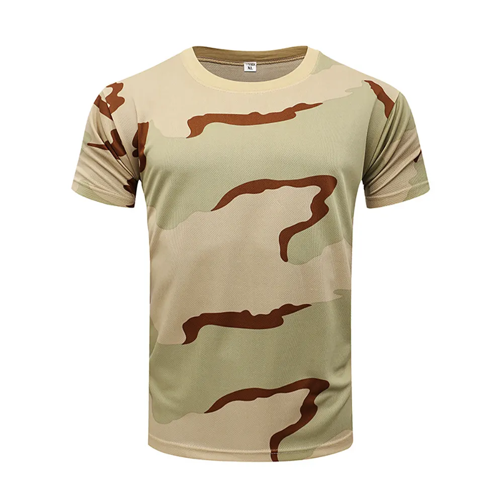 Groothandel Outdoor Training Camouflage T Shirts Ademende Tactische T-Shirts
