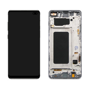 หน้าจอที่มีกรอบสำหรับ Samsung S10 Plus/ S10 + G975F /DS หน้าจอ LCD ทัชสกรีนดิจิไทเซอร์พร้อมกรอบ