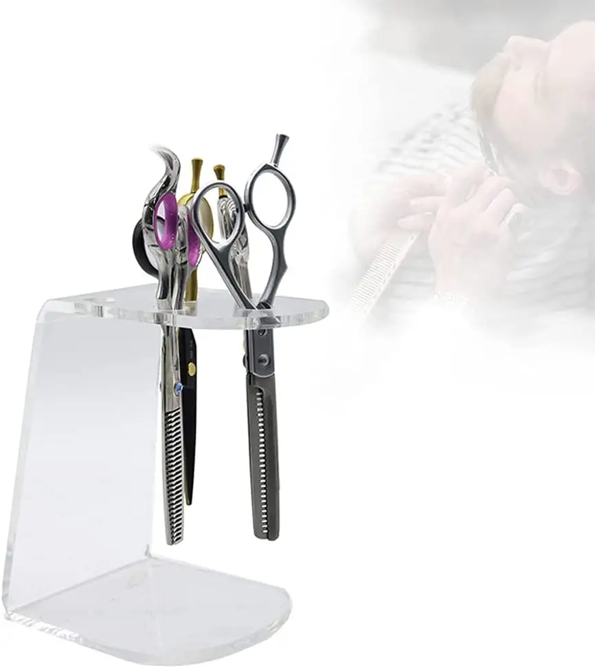 Yageli factory wholesale custom clear acrylic scissor holder display stand for barber shop use