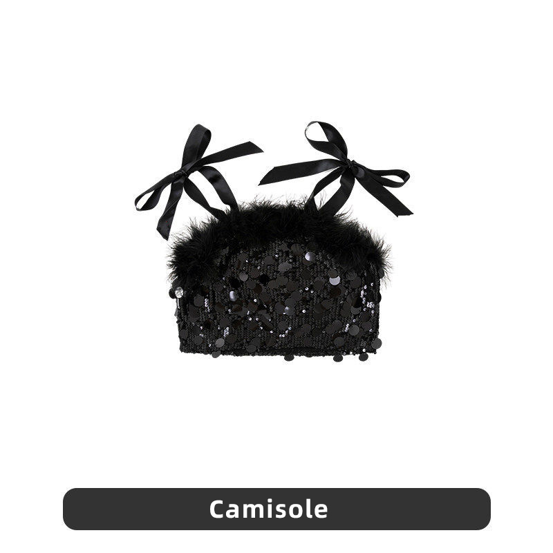 Black sequin suspenders