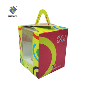 Plastik pencere kek kutusu ile toptan özelleştirilmiş karton kutu 12X12X12 ambalaj kek kutuları