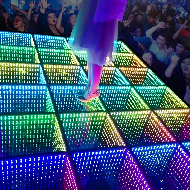 Luces de fiesta para discoteca, dmx IP65 RGB, vídeo led 3d, ilusión óptica, espejo, baldosas de baile, paneles de luz