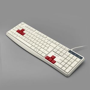 Tastiera da ufficio ergonomica di vendita calda Full-size cablata con connessione USB Design personalizzato per K-107CW di applicazioni informatiche - Product Image 4