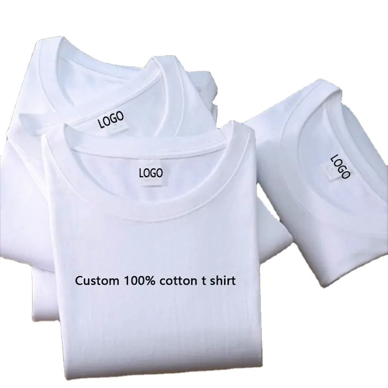 2022高品質のベーシックワンピースホワイトTシャツ綿100% ラウンドネックバルクセールメンズTシャツプロのFournisseur