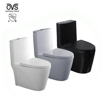 Ovs Cupc North America White Grey Sanitary Ware Floor Mounted Ceramic Siphonic Modern One Piece Toilet Bathroom Wc Toilet