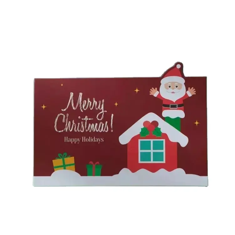 Tarjetas de Feliz Navidad 3D hechas a mano, Postales de felicitación personalizadas, regalos de Navidad, recuerdos, regalo de decoración, 4 colores