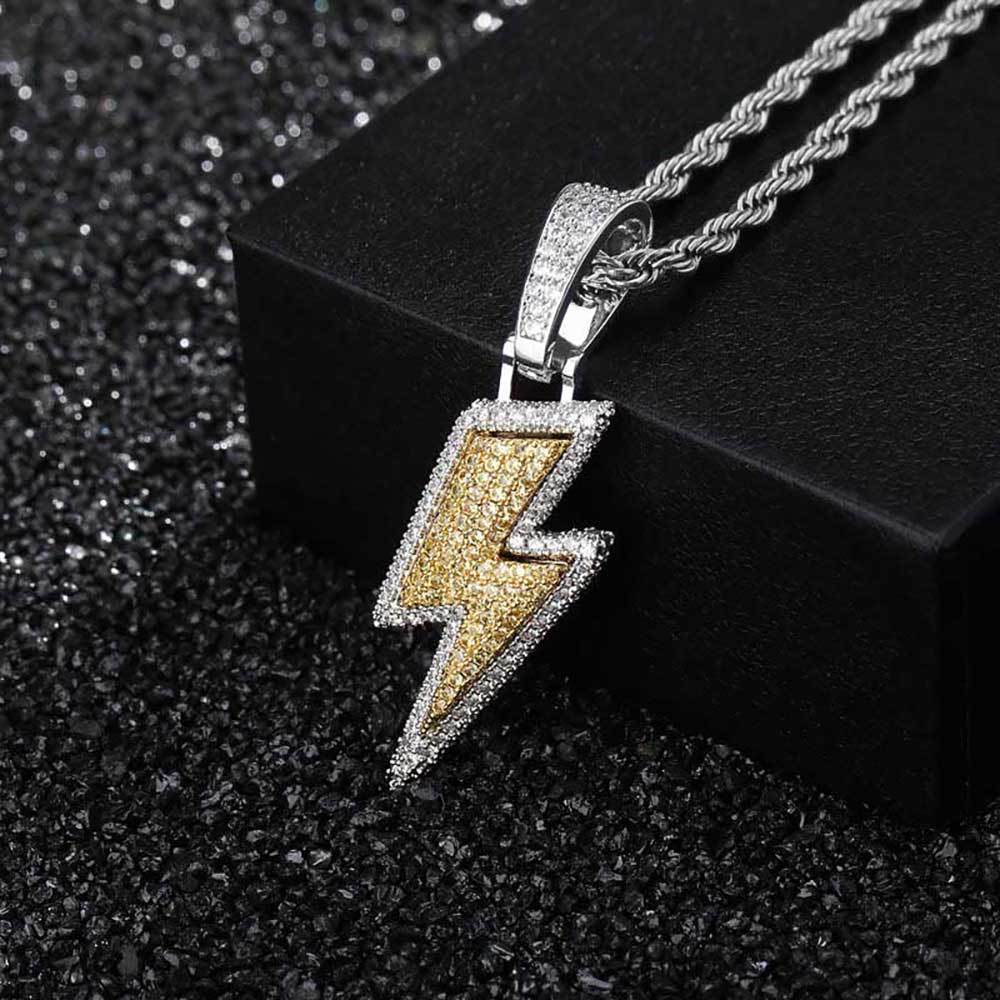 Silver and gold + 24-inch x 3mm twisted chain-Pt132