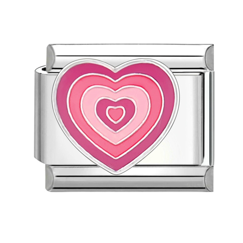 Corazón rosa y morado Plata