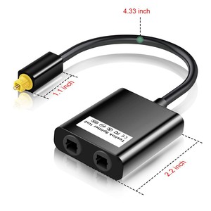 Concentrador divisor de Audio de fibra óptica Digital Toslink, 1 entrada, 2 salidas, Resolución 4K, adaptador de Cable divisor óptico AUX SPDIF de PVC - Product Image 3