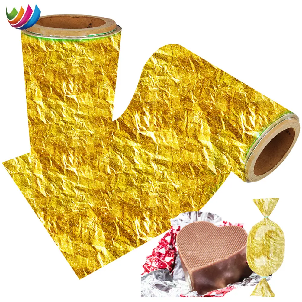 Papier d'aluminium à rouler en or Offre Spéciale, emballage alimentaire, emballage en papier pour bonbons, chocolat, meilleure qualité