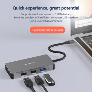 Eight-in-One <strong>TYPE</strong>-C Docking Station with HD Mi <strong>Network</strong> Card VGA USB3.0 Converter HUB for Laptop Phone Used <strong>Computer</strong> Accessories - Product Image 4