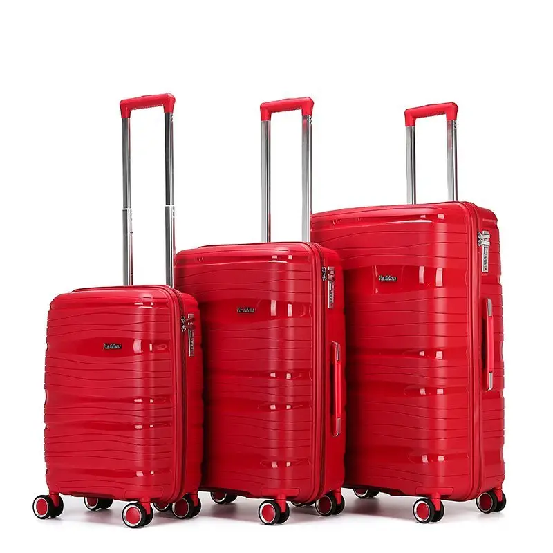 Marksman conjunto de bolsas para bagagem, conjunto de malas de viagem baratas pp clássico com 3 peças, malas de bagagem para homens e mulheres, 20/24/28 polegadas
