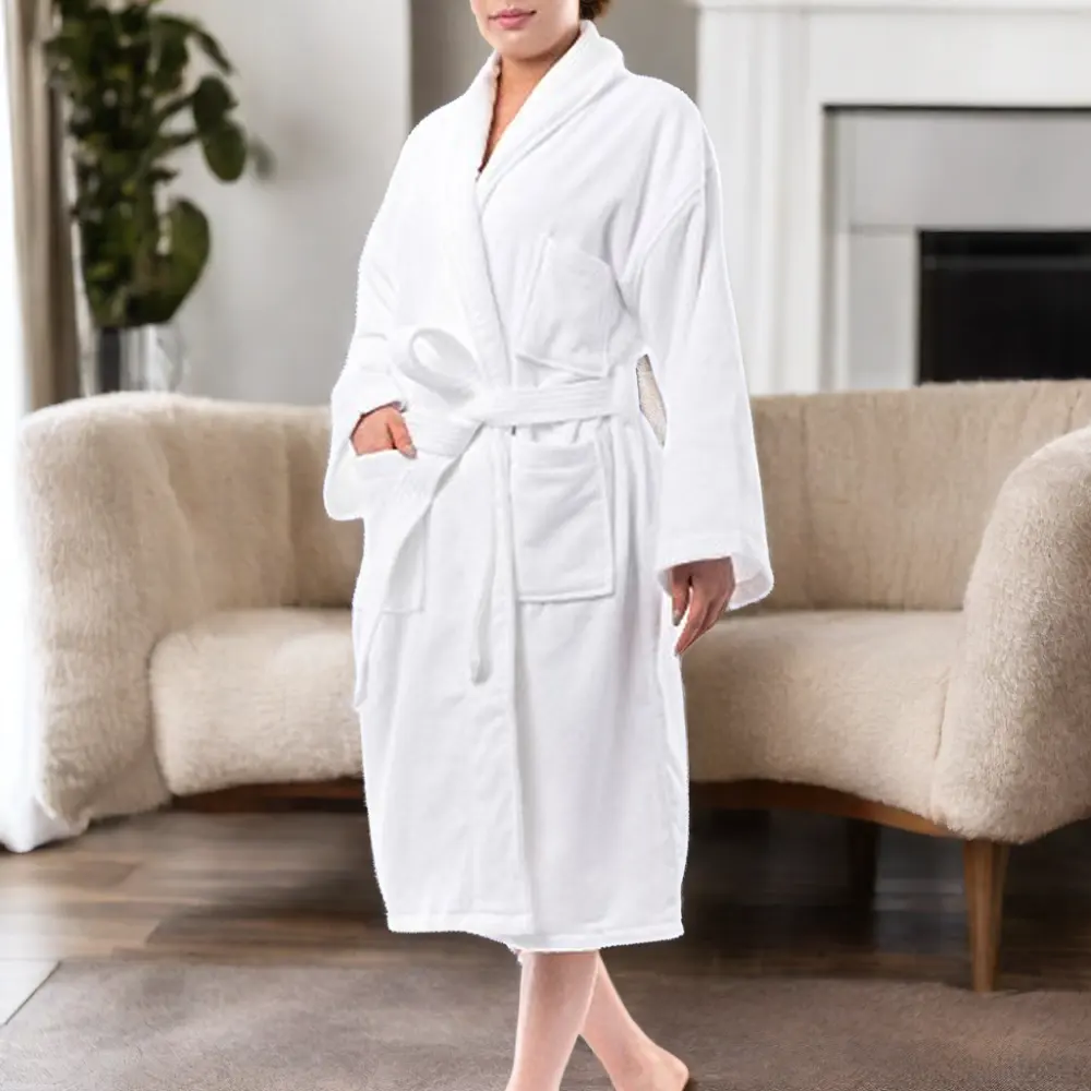 Kimoto colar de luxo de alta qualidade 100% algodão terry Roupão De Banho com o projeto do cliente