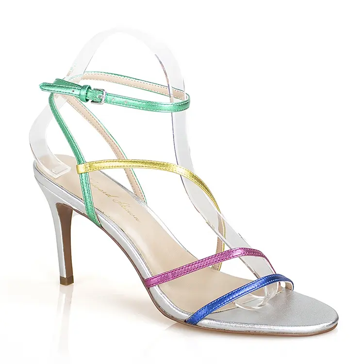 2023, оптовая продажа, разноцветные женские босоножки на высоком каблуке с ремешками, новый дизайн, пикантные босоножки для вечеринки, Свадебная обувь для женщин