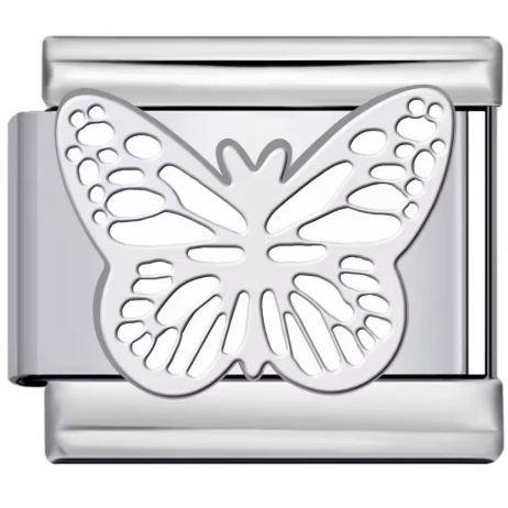 4947 - Papillon blanc ajouré Argent