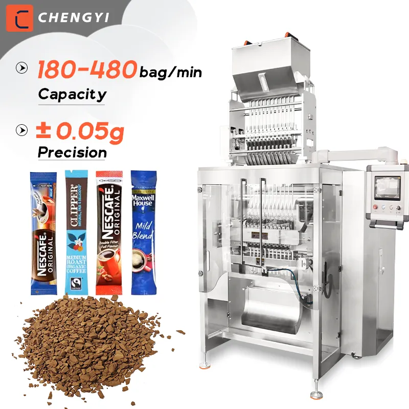 Otomatik çok şeritli granül paketleme makinesi kahve karıştırıcısı paketleme makinesi dondurularak kurutulmuş kahve tozu toz paketleme makinesi