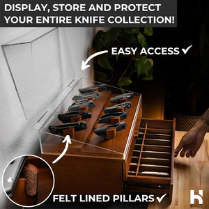 Armada Cao Cấp Túi dao hiển thị trường hợp hộp bóng cho 40-50 dao với ngăn kéo lớn lưu trữ bộ sưu tập của bạn với phong cách - Product Image 2