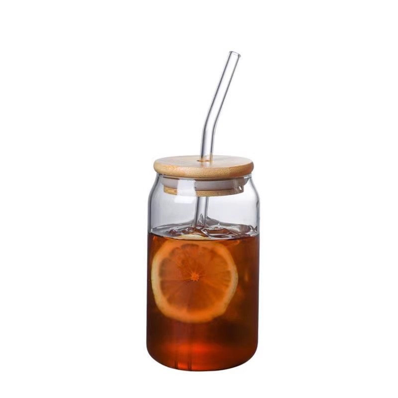 Gobelet Coca-Cola transparent de taille moyenne - avec couvercle et paille