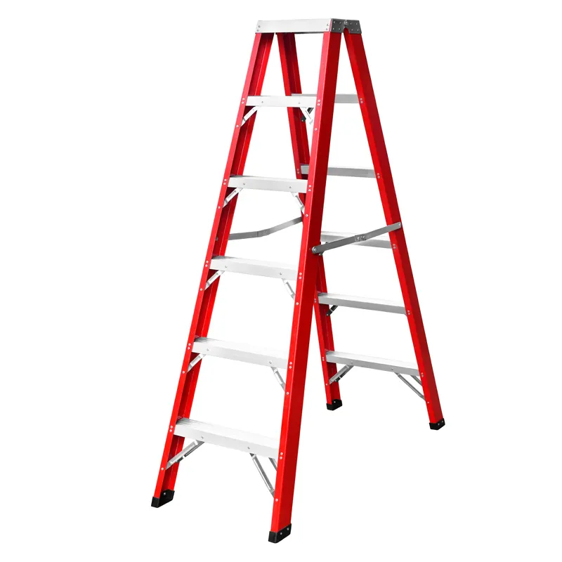 Qualidade Proteção Portátil Frp Escada 6 Passos Fibra De Vidro Folding Step Ladder