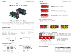 Bộ giải mã điện áp không đổi ltech DMX, Bộ giải mã điện áp không đổi rdm, Bộ giải mã điều chỉnh màu và mờ 3 kênh DMX LT-8030 D3-L - Product Image 2