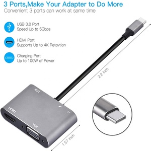 5 in 1 <strong>Usb</strong> c to <strong>hdmi</strong> <strong>Vga</strong> Pd <strong>Usb</strong> 3.0 Converter 5in1 Type c to <strong>hdmi</strong> 4k/<strong>vga</strong>/usb3.0/audio Adapter Type c to <strong>hdmi</strong> <strong>Vga</strong> Hub - Product Image 4