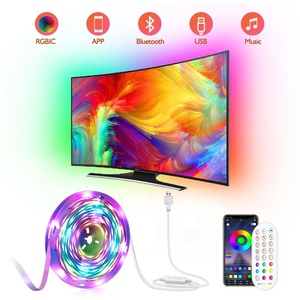 Customizable 2.4G <strong>Dream</strong> Color Chasing <strong>LED</strong> Strip Kit App Music TV PC Back Lights Game Table Decoration RGB Pixel <strong>LED</strong> Light Strips - Product Image 1