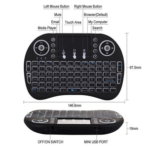 Mini tastiera Wireless i8 retroilluminata a 7 colori 2.4ghz inglese russo 3 colori Air Mouse con telecomando Touchpad Android TV Box - Product Image 5