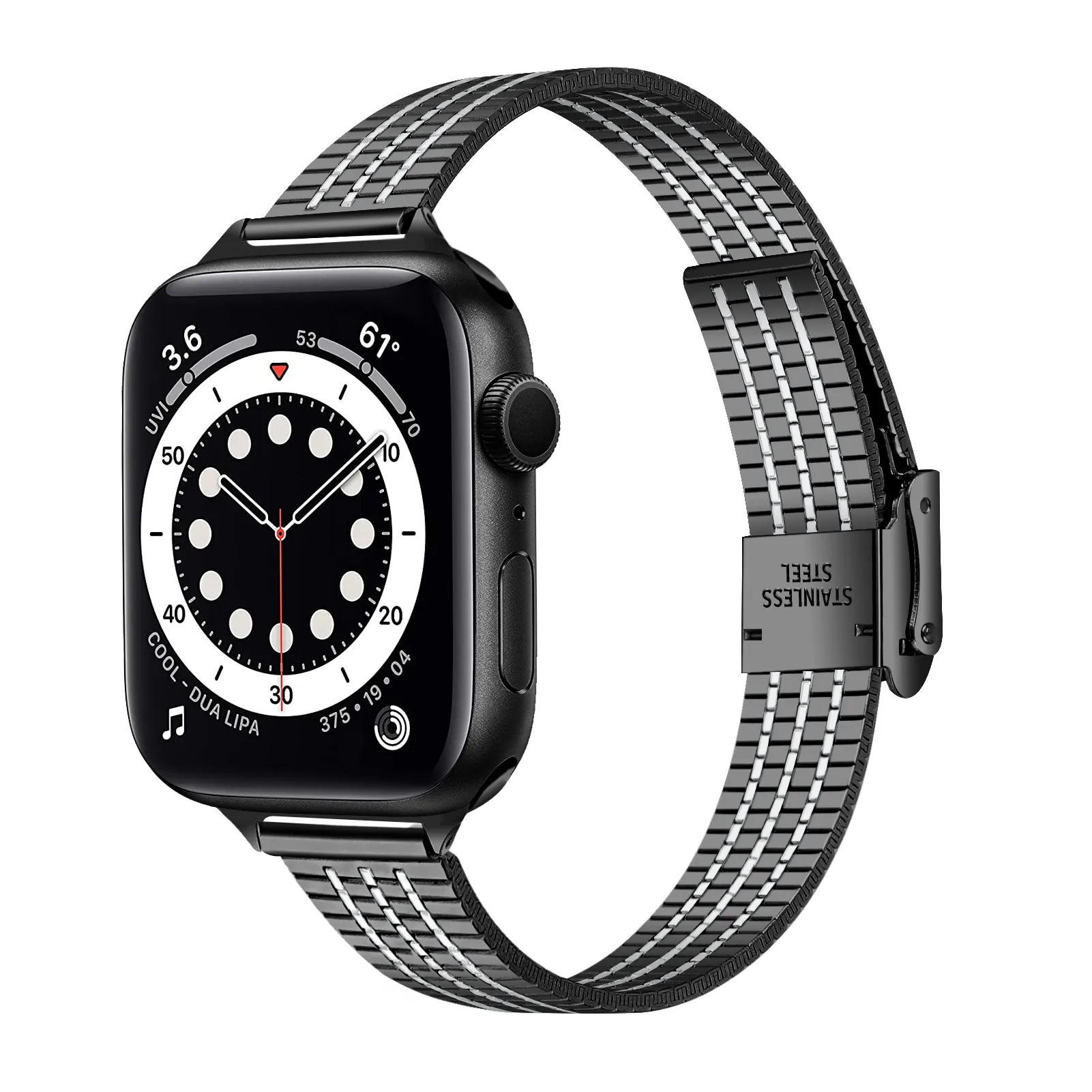 Eastar Double Buckle Metal Strap for Apple Watch7 6 SE 5 4 3 Band Slim Stainless Steel 38/40/41mm42/44/45mm Watchband for iwatch
