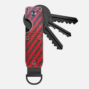 Wholesale Brand New <strong>Luxury</strong> 3D Carbon Fiber Aluminum Card <strong>Key</strong> Holder Organizer with Custom Brand Logo Exclusive Metal <strong>Key</strong> Chains - Product Image 5