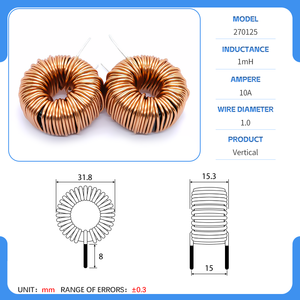 Tùy chỉnh 270125 330125 1mh 2mh sendust hình xuyến cuộn cảm từ vòng cuộn cảm lớn hiện tại nhiều Thông số kỹ thuật - Product Image 3