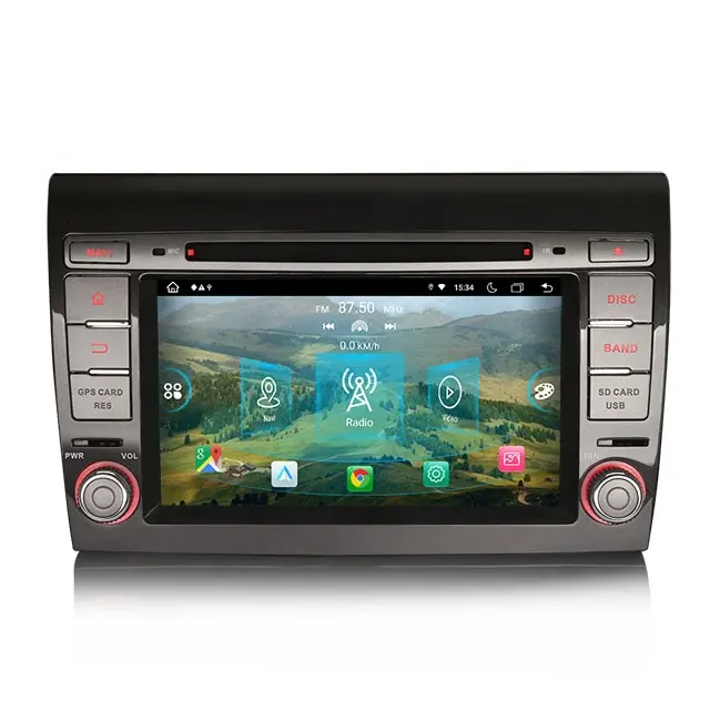 Erisin ES8971F 7 "IPS 8 Core Android 11.0 lettore DVD per auto navigatore gps per Fiat Bravo 2007-2014 con 4G + 64GB GPS 4G DPS Carplay