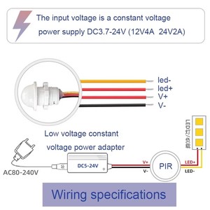 Función personalizada y tiempo de apagado retardado para luces LED de baño y dormitorio DC3V 12V 24V sensor de detección de infrarrojos humanos