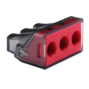 BELEKS 3 Port Transparent <strong>Terminal</strong> <strong>Block</strong>, 6mm&sup2; <strong>Push</strong>-in Connector, Quick Wiring for Building Cabling - Product Image 1