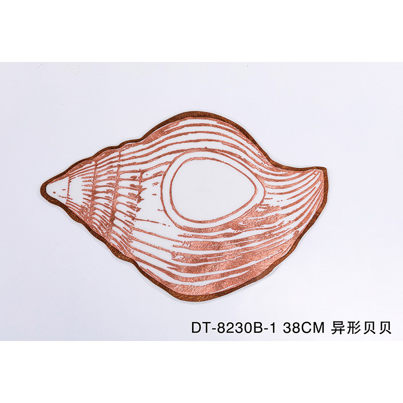 Sea Shell Shape Irregular Cute Gold Dinning PVC Plastic Placemats