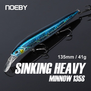 <span class=keywords><strong>Noeby</strong></span> stokta 135mm 41g yüksek kalite ve iyi fiyat batan sert minnow lures