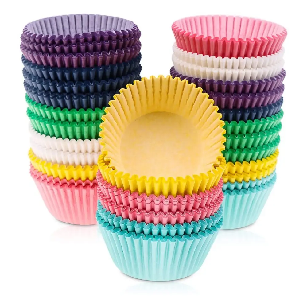 Copo colorido de bolo antiaderente, forros reutilizáveis de cupcake, copos de muffin, moldes de copo de bolo de silicone, copos de cozimento