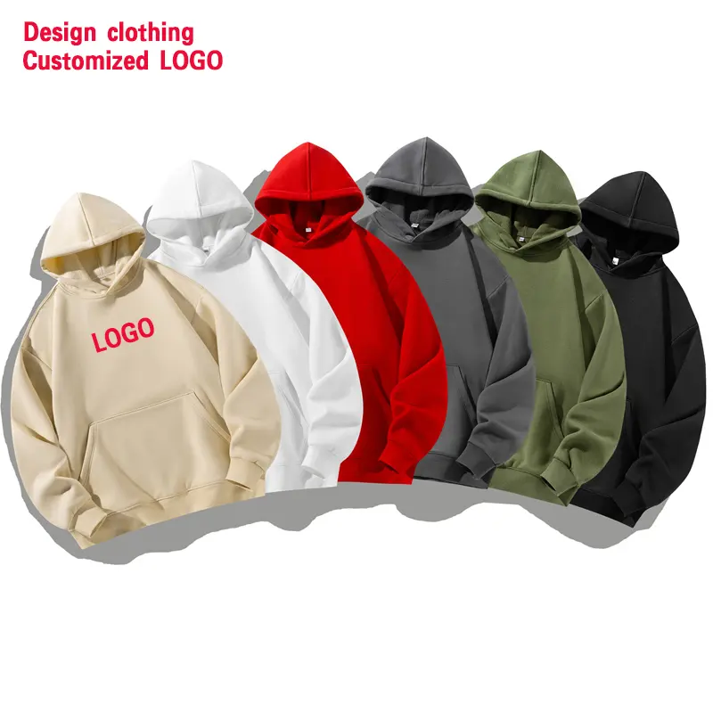 Yüksek kaliteli pamuk kablosuz baskısız kapşonlu üst özelleştirilmiş erkek sokak moda giyim özel LOGO hoodie