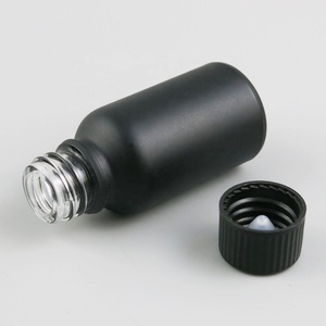 詰め替え可能な香水5ml 10ml 15ml 20ml 30ml 50ml 100mlブラックフロストガラスエッセンシャルオイルボトル、ブラックキャップ付き - Product Image 5