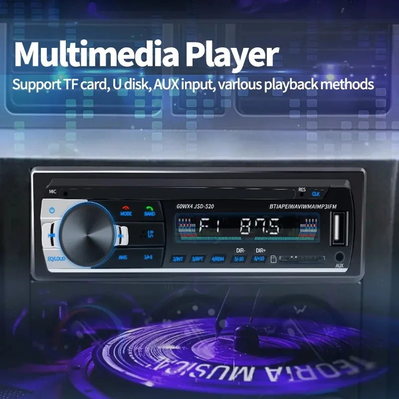 1 DIN JSD-520 Android Bluetooth автомобильное радио FM аудио стерео пульт дистанционного управления плеер 12 В автомобильный MP3 мультимедийный плеер