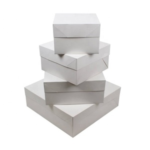 12x12x6 Bottom and Separate Lids Style White Cardboard Paper Cake Box Cake Packaging Box Custom Bakery <strong>Boxes</strong> - Product Image 5