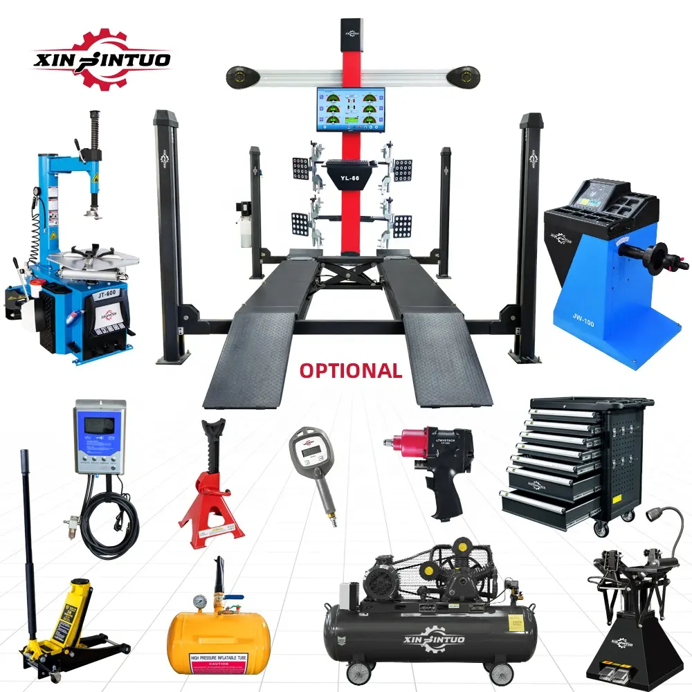 Xinjintuo Repair Workshop equipment Combo 3d four wheel alignment machine full set Wheel Balancer And Tire Changer