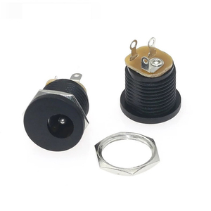 5.5mmx 2.1mm/2.5mm3ピンメスパネルマウントネジナットキットDC電源ジャックDC-022電源ジャック - Product Image 2