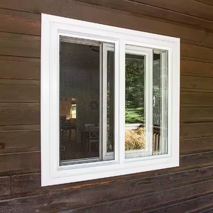 Grill Design White Plastic Frame Glass <strong>Window</strong> Slide Sash <strong>windows</strong> with Mosquito Net Vinyl Pvc Classical <strong>Window</strong> - Product Image 1